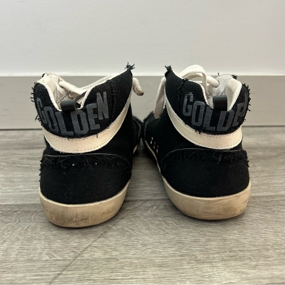 Golden Goose Mid Star Black High Top Skater Sneakers Streetwear Italian Size 37 - Picture 5 of 12